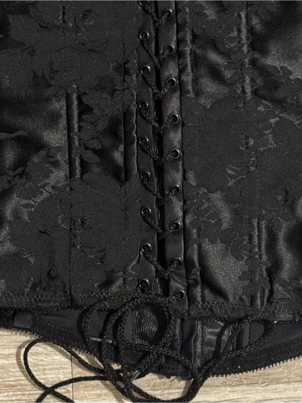 Black Satin Shaping Corset Tank Top size 40